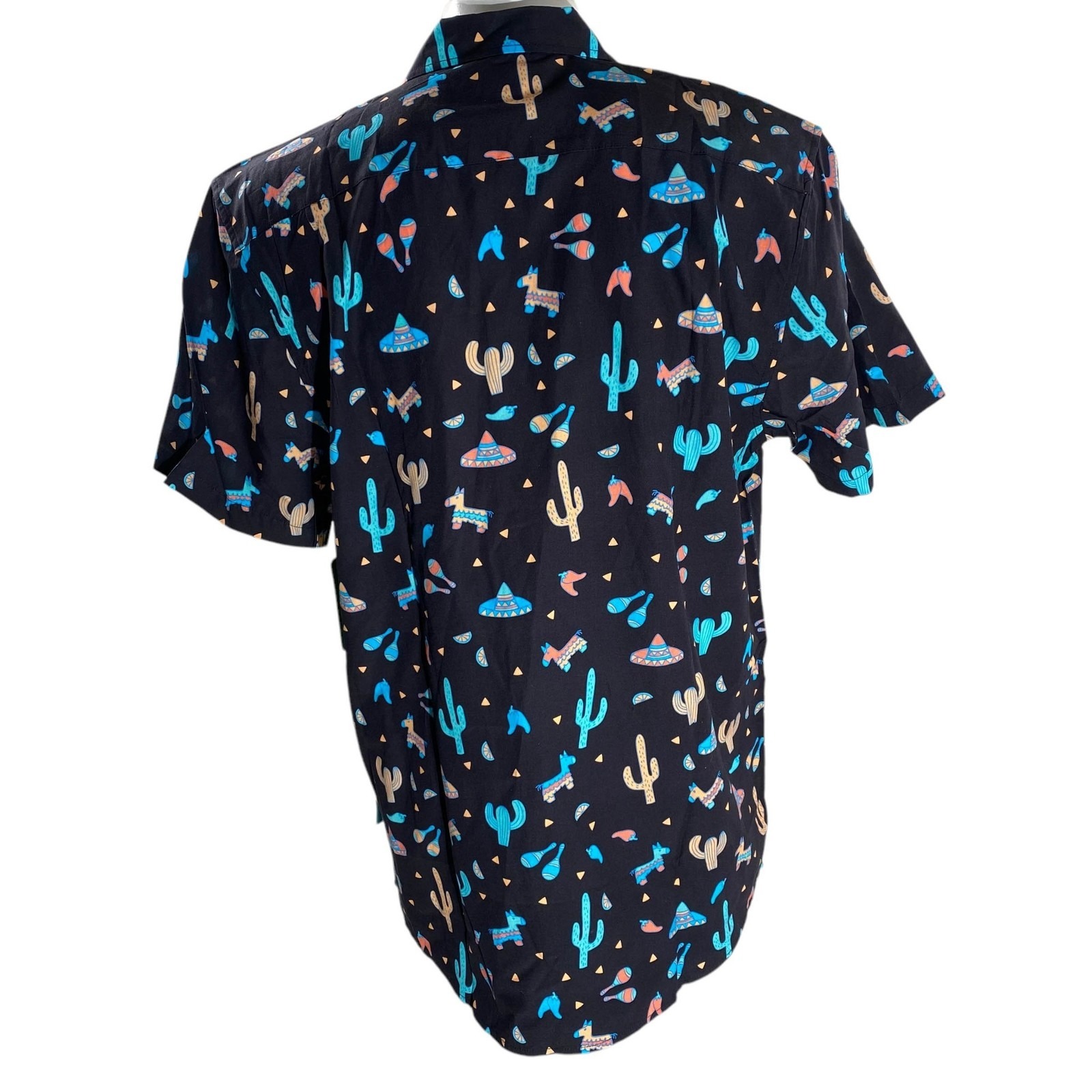 Tipsy Elves Southwestern Shirt Xl Midnight Fiesta Cactus Donkeys Black Nwt — image 6 of 8